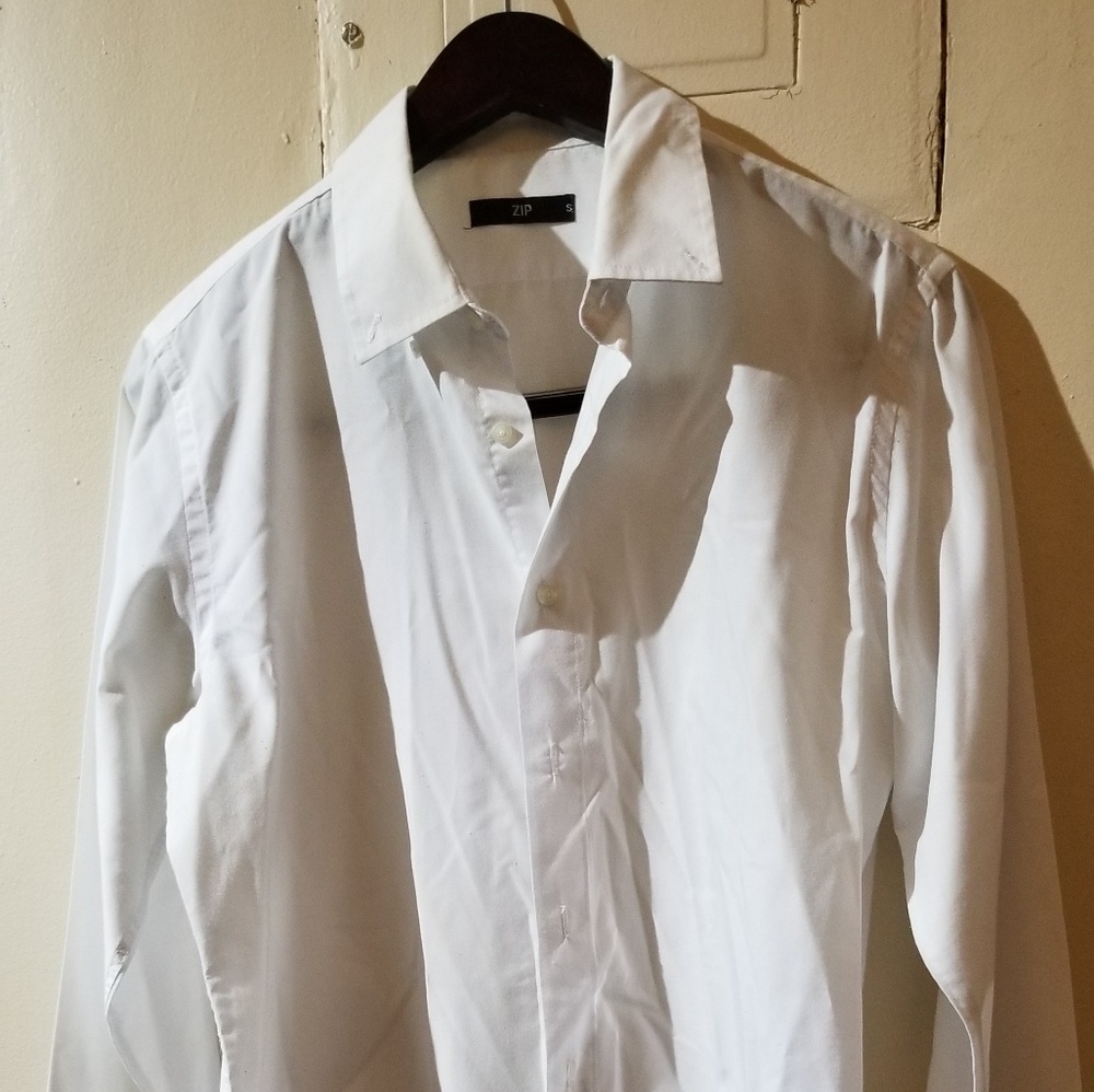 ZIP Men's White Dress Shirt